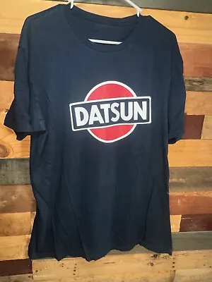 Retro Datsun Car Vehicle Themed Blue Colored T Shirt Size Large Missing Tags • $18