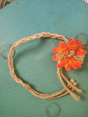 £2.50 • Buy Ankle Bracelet Festival Boho Hippy Gypsy Orange Flower + String   14 Inches Long