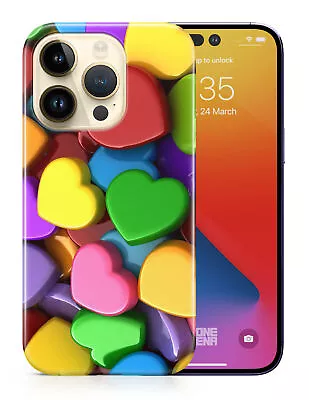 Case Cover For Apple Iphone|cool Love Rainbow Hearts Block • £8.68