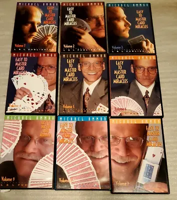 Michael Ammar Easy To Master Card Miracles Set Of 9 DVD +VERY GOOD+FREE SHIPPING • $101.99