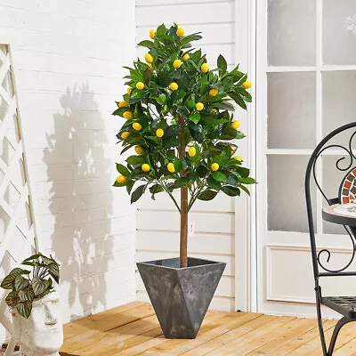 Large Artificial Lemon Tree In Pot Fake Plant Outdoor Garden Home Office Decor • £52.95