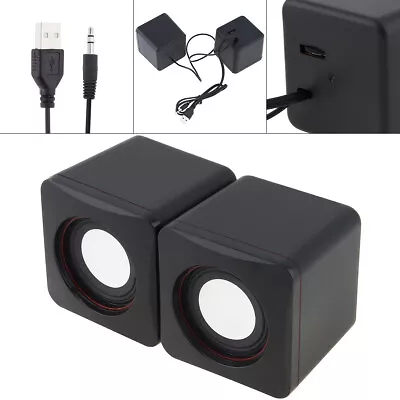 PC Computer Speakers 2.0 Stereo USB Powered 3.5mm Jack Desktop Laptop Smartphone • $10.06