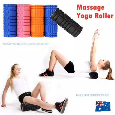 $23.99 • Buy Physio Pilates EVA PVC Foam Yoga Roller Gym Back Training Exercise Massage Grid