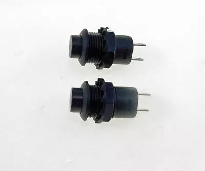 2 Pack SPST Normally Open Momentary Push Button Switch Black    32731B • $5.50