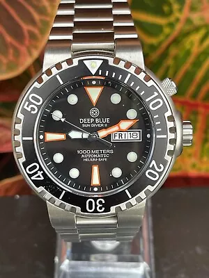 Rare Deep Blue Pro Sun Diver II 2 1000m Automatic Dive Watch Discontinued Model • $399