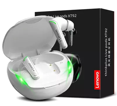 New Lenovo Xt92 Thinkplus Live Pods Gaming Low Latency Tws Bluetooth 5.1 White • £14.95