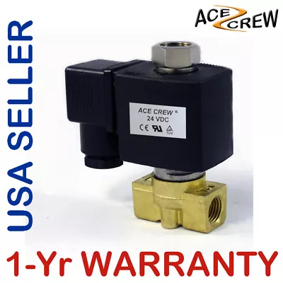 1/4 Inch NORMALLY OPEN 24V DC VDC Brass Solenoid Valve NPT ONE-YEAR WARRANTY • $25.98