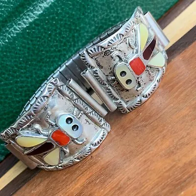 Zuni Native American Sterling Silver Insect Watch Bracelet • $249