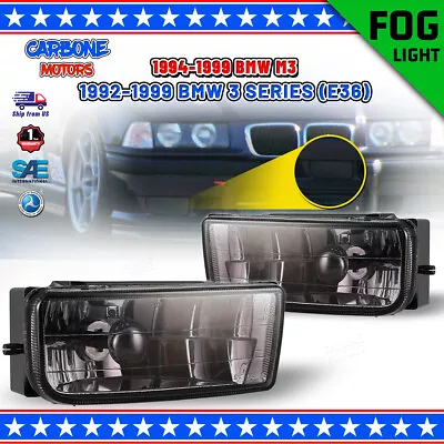 Fog Lights Fits 92-99 BMW 3 Series E36/M3 Smoke Glass Lens Bumper Driving Lamps • $38.99