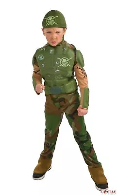 Combat Marine Boys Costume Kids Military Police Army Outfit Fancy Party Dress Up • $22.49