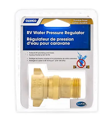 Camco 40055 RV Camper Motor Home Trailer Heavy Duty Brass Water Regulator • $13.79