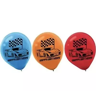 Race Car Birthday 12-inch Latex Balloons Race Car Birthday Party Decoration • $7.99
