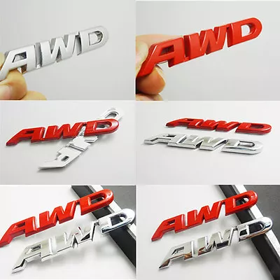 Car Badge AWD Metal Four Wheel Drive Side Trunk Chrome  Rear Emblem Sticker • $7.68