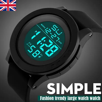 LED Digital Sport Watch Stopwatch Date Military Life Waterproof Mens Watch • £4.96
