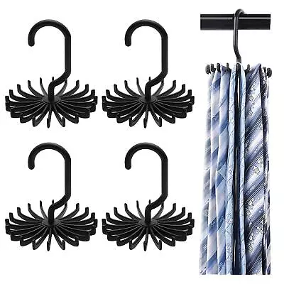 4 PCS 360 Degree Rotating Scarf Hanger Adjustable Twirl Tie Rack Tie BeltHan... • $12.01