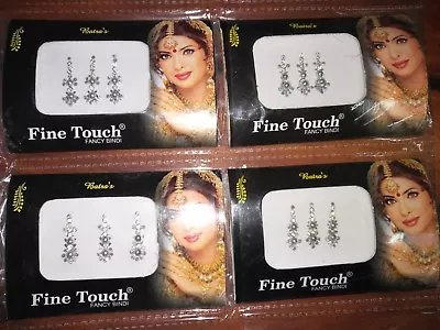 $14.85 • Buy Indian Assorted Bindi Bridal Forehead Tika Tattoo Sticker Beautiful Silver Color