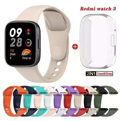 NEW Watch Band+Case For Xiaomi Redmi Watch 3 Silicone Watch Strap SmartWatch • $16.40