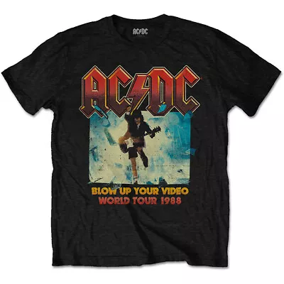 AC/DC Blow Up Your Video World Tour Angus Young Official Tee T-Shirt Mens Unisex • £15.99