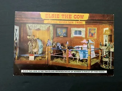 Vintage Elsie The Cow And Her Twins Borden's Advertising Postcard • $10