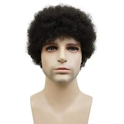 Afro Short Curly Wigs 100% Human Hair Wig For Black Women Or Men African Amer... • $41.29