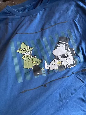 Moomin Snufkin Design Print T-shirt Adult Small. Japan Edition. Blue Tee • $58.22