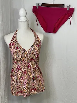 Old Navy Maternity Pink Paisley Swim 2 Piece Tankini Set Size Medium • $14.50