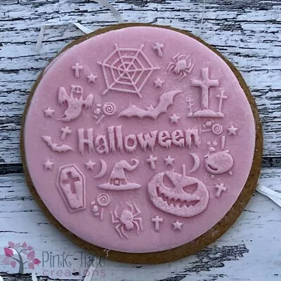 Halloween Pattern Embosser Stamp Cookie Cutter Fondant Cupcake Baking Deboss • £3.95