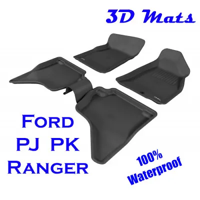 $1899 • Buy Suits Ford Ranger Dual Cab PJ PK 2006 - 2011 Genuine 3D Black Rubber Floor Mats 