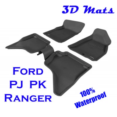 Suits Ford Ranger Dual Cab PJ PK 2006 - 2011 Genuine 3D Black Rubber Floor Mats  • $199