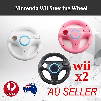 2 X Steering Wheel For Nintendo Wii U Mario Kart Racing Game • $15.29