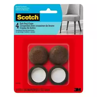 1-1/4  Round Brown Felt Pad Cups 4units  Chair Leg Floor Protectors 3M 1 Pack • $12.21