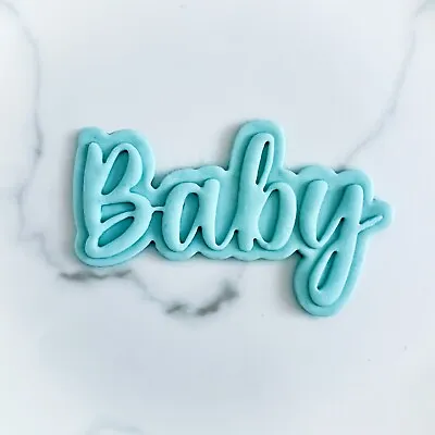 £5.45 • Buy Baby Cookie Stamp Debosser + Cutter Fondant Baby Shower Party Newborn Embosser