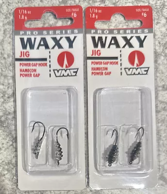 2 Packs VMC Waxy Ice Fishing Jig 2-pack 1/16  Crappie Minnow DISCONTINUED • $9.99