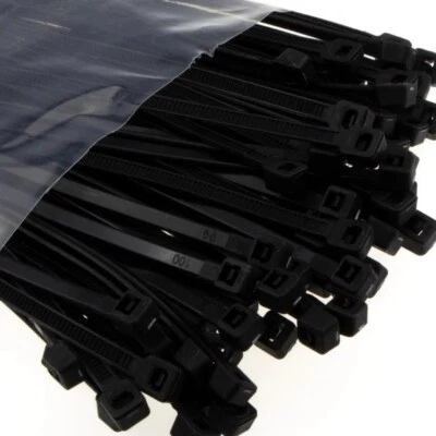 Black Cable Ties Zip Ties Long Short Small Thick Thin Long Heavy Duty • £29.95