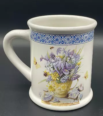 Hallmark NATURES SKETCHBOOK Marjolein Bastin Coffee Mug Blue Flowers Butterfly • $12.95