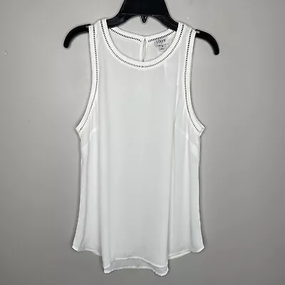 J CREW Top Womens 4 Ivory Sleeveless NEW Ladder Trim Lightweight AD366 • $15.39