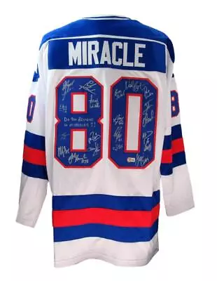 U.S. Hockey Team Signed By 19 Inscribed Miracle Hockey Jersey Beckett 187244 • $1299