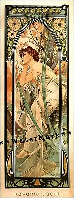Evening 1899 Times Of Day Vintage Poster Print Retro Art Deco Nouveau Mucha • $21.58