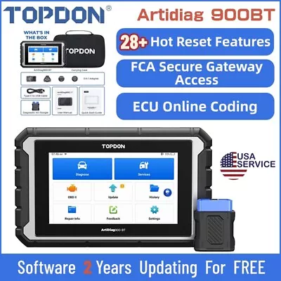 🔥TOPDON Artidiag 900BT Automotive Scan Tool ECU Coding All System Active Test • $529