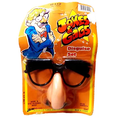 New Vtg Novelty Disguise Set Glasses With Nose Eyebrows And Moustache Ja-Ru 1988 • $12