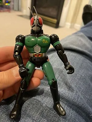 Vintage 1995 Masked Kamen Rider Antennae Intact Bandai 5  Figure Green & Black  • $13.70