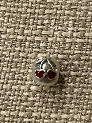 Used Authentic Pandora Cherries Red Enamel Sterling Silver Clip Charm • $5