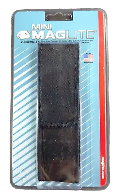Maglite Nylon Mini Mag 2 Cell AA Flashlight Full Flap Holster Black AM2A056 • $10.35