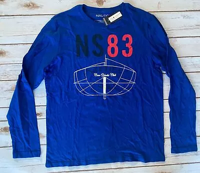 Nautica Ns83 Yacht Club Long Sleeve T-shirt Blue Mens X-large Xl New With Tags • $16.99