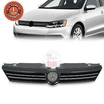 $37.99 • Buy Front Upper Grille Black W/ Chrome Face Bar For 2011-2014 VW Jetta 5C6853651QWA