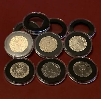 30mm Clear Holder Capsule+ Insert Foam For 20p Coin Gibraltar UK IOM (NO COIN) • £23.10