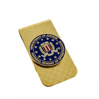 FBI Emblem Federal Agent Police Mens Money Clip Gold NEW • $11.33