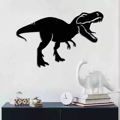 Wall Art Home Decor Metal Acrylic 3D Silhouette Poster USA T Rex Dinosaur • $95.92