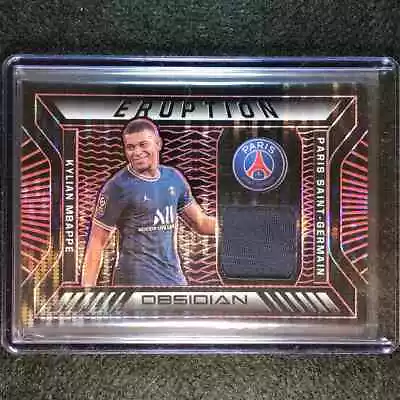 2021-22 Obsidian Kylian Mbappe Eruption Jersey Relic Electric Red Pulsar 32/44 • $350