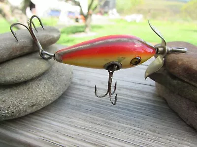 Vintage Heddon Dowagiac Wood Minnow W/glass Eyes 2 - 1/4  Long Box 20 Series • $77